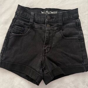 Wallflower Women's Charcoal High Waist Shorts